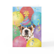 Birthday Balloons Bulldog Card