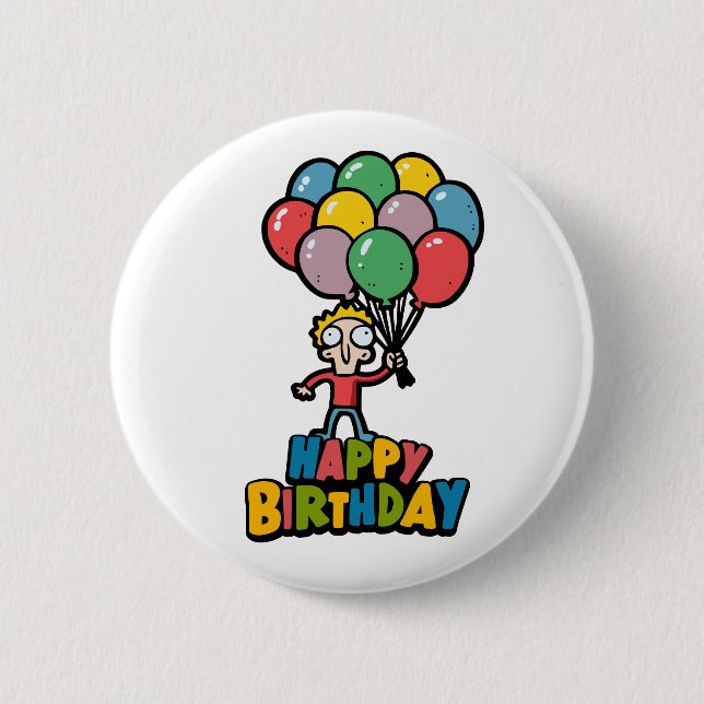 Birthday Balloons Button (Front)