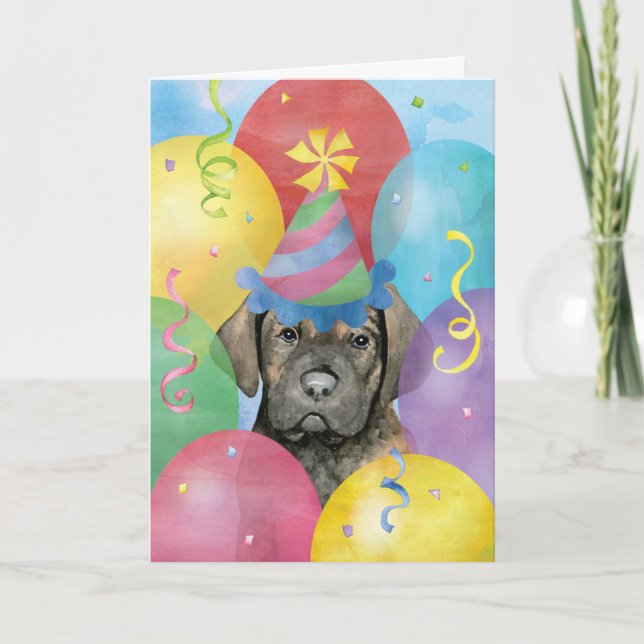 Birthday Balloons Cane Corso Card (Front)