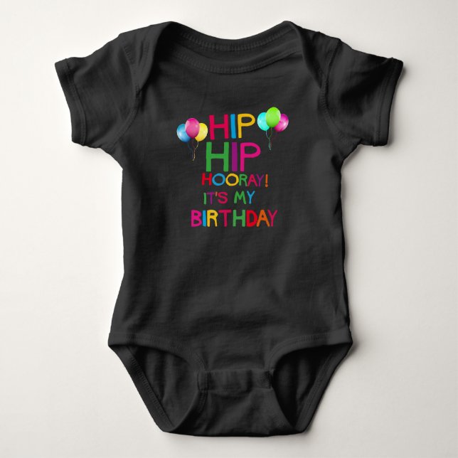 Birthday Balloons Colorful  Baby Bodysuit (Front)