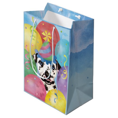 Birthday Balloons Dalmatian Medium Gift Bag