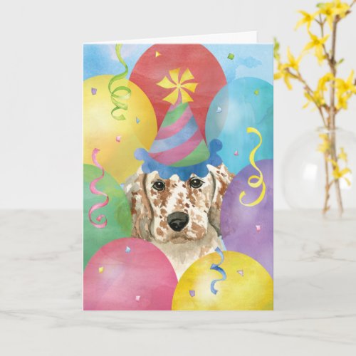 Birthday Balloons English Setter Card