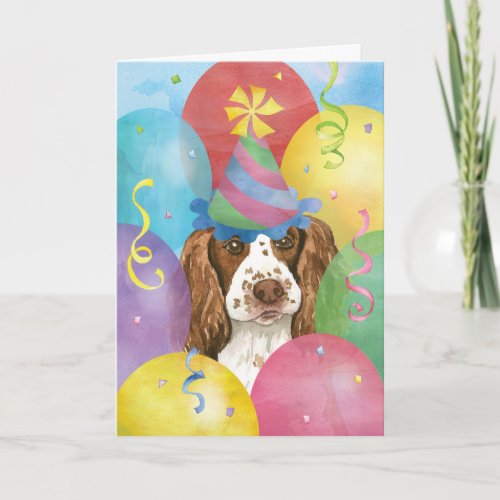 Birthday Balloons English Springer Spaniel Card