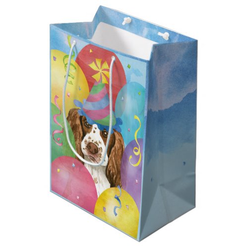 Birthday Balloons English Springer Spaniel Medium Gift Bag