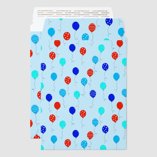 Birthday Balloons Envelope Mailer (Front & Back)