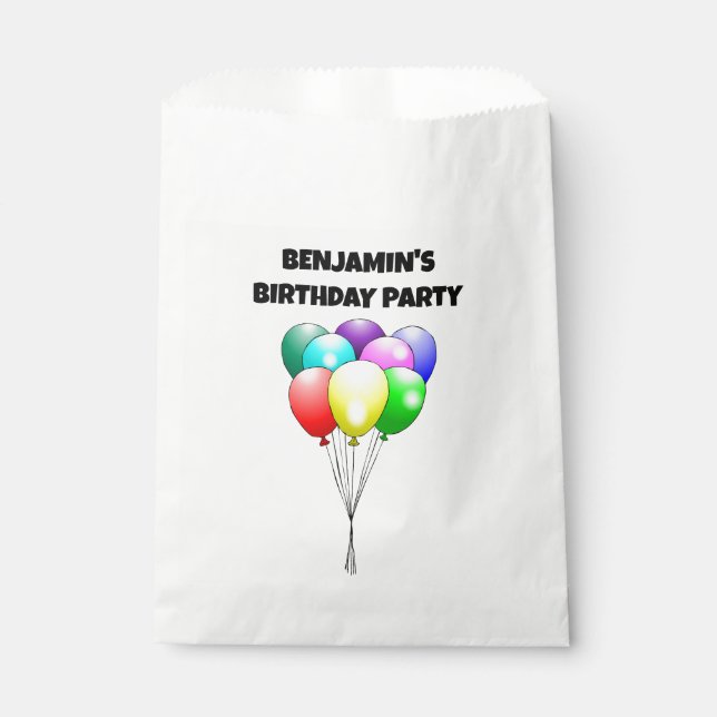 Birthday Balloons Favor Bag (Front)