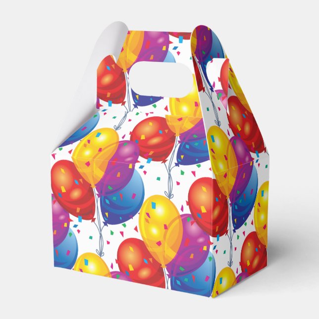 Birthday Balloons  Favor Boxes (Front Side)