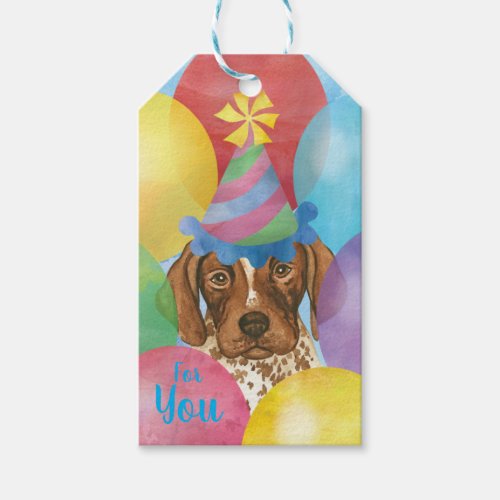 Birthday Balloons German Shorthaired Pointer Gift Tags