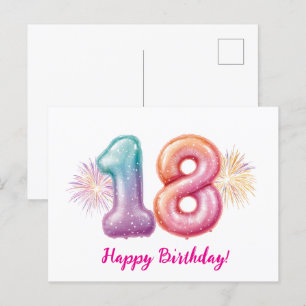 birthday balloons holiday postcard