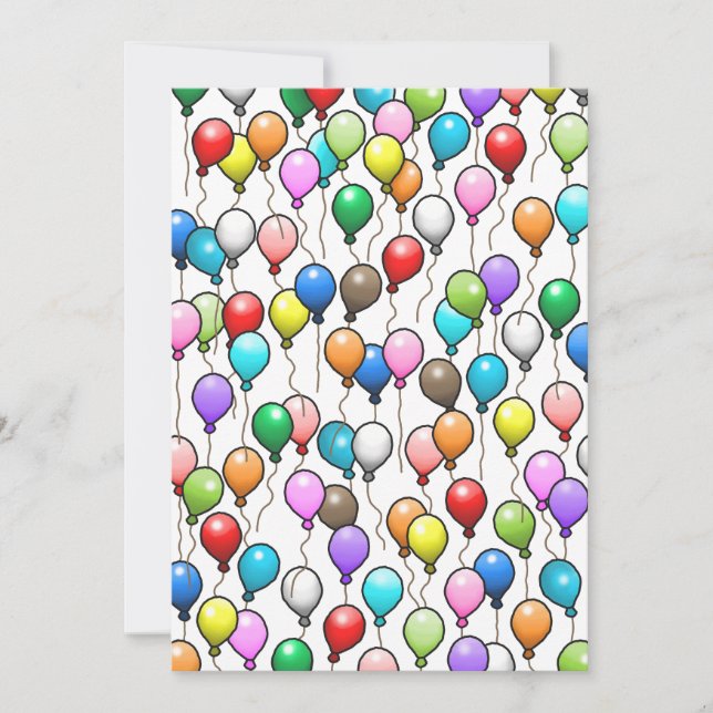Birthday Balloons Invitation (Front)