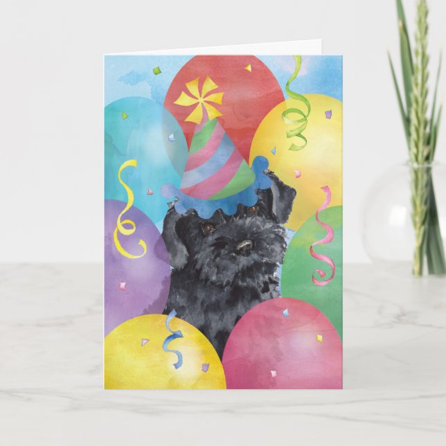 Birthday Balloons Kerry Blue Terrier Card (Front)