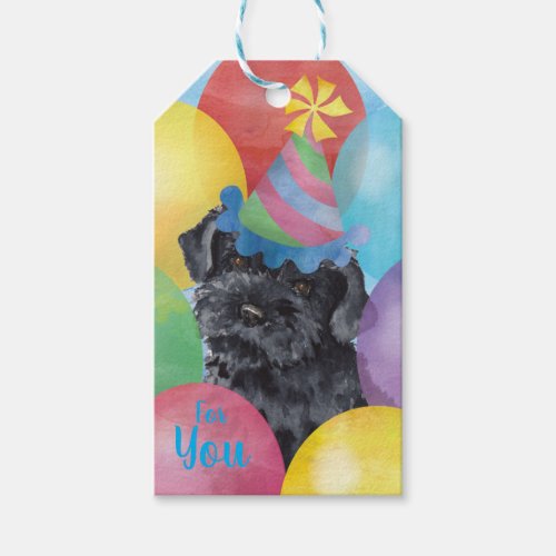 Birthday Balloons Kerry Blue Terrier Gift Tags