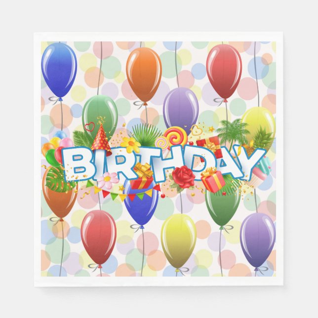 Birthday Balloons Napkins (Front)
