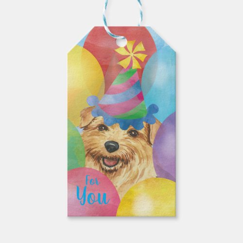 Birthday Balloons Norfolk Terrier Gift Tags