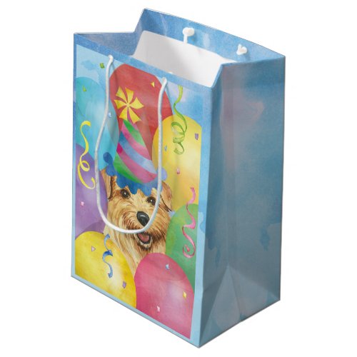 Birthday Balloons Norfolk Terrier Medium Gift Bag