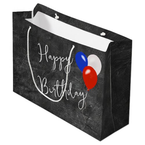 Birthday Balloons On Leather Large Gift Bag