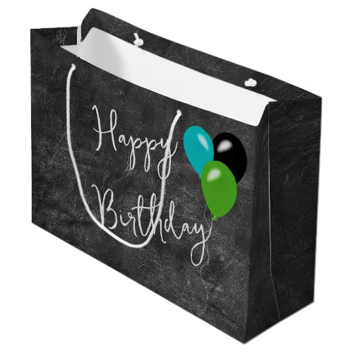 Birthday Balloons On Leather Large Gift Bag
