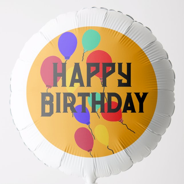 Birthday Balloons Orange Red Green (Front)