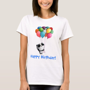 Birthday Balloons Panda Bear T-Shirt