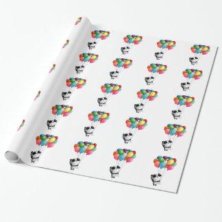 Birthday Balloons Panda Bear Wrapping Paper