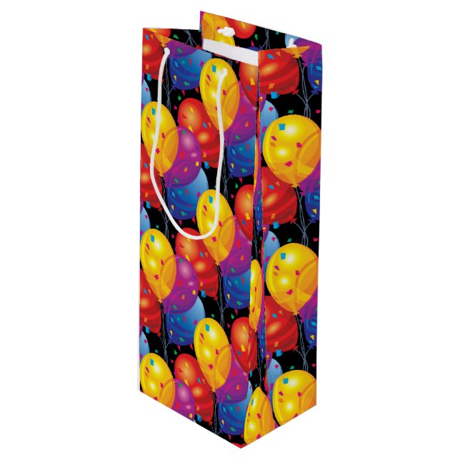 Birthday Balloons Paper Gift Bag (Front Angled)