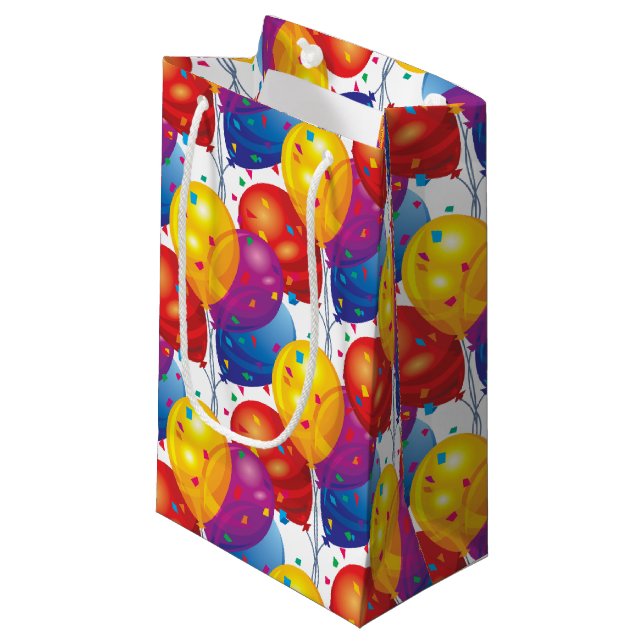 Birthday Balloons Paper Gift Bag (Front Angled)