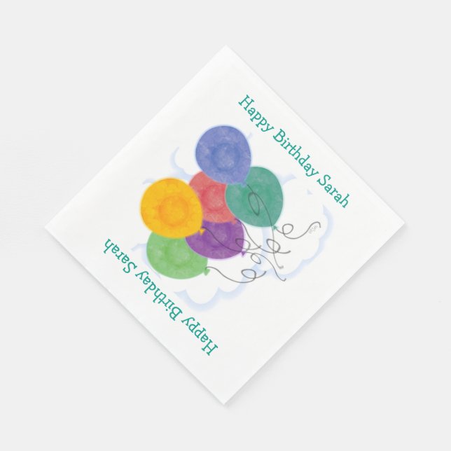 Birthday Balloons Paper Napkins (Corner)