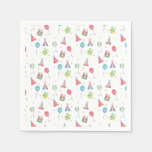 Birthday Balloons Party Hats Pattern Colorful Napkins