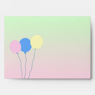 Birthday Balloons Pastel Envelope