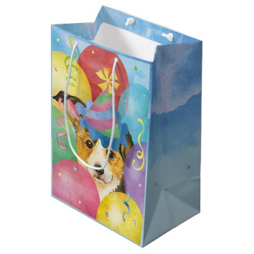 Birthday Balloons Pembroke Welsh Corgi Medium Gift Bag