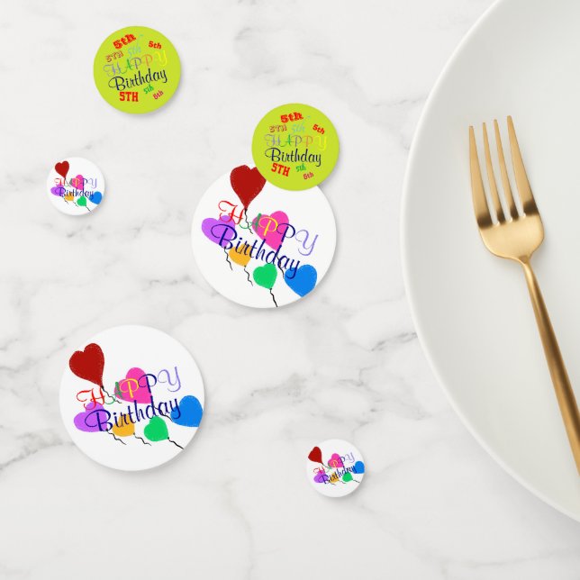 Birthday Balloons Personalized Confetti (Group)