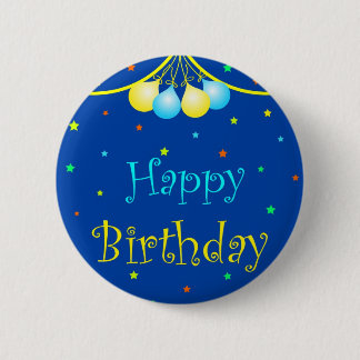 Birthday balloons pinback button