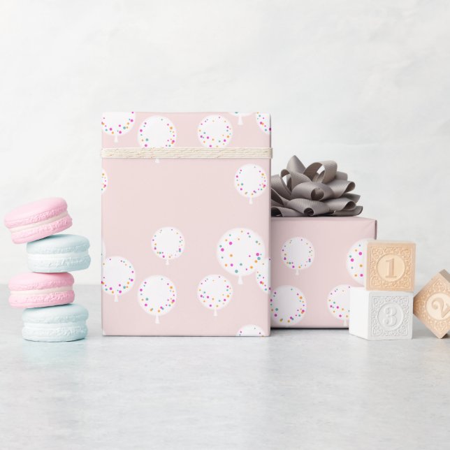 Birthday balloons pink wrapping paper (Baby Shower)