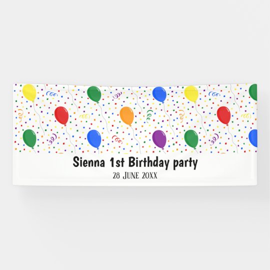 birthday balloons rainbow confetti