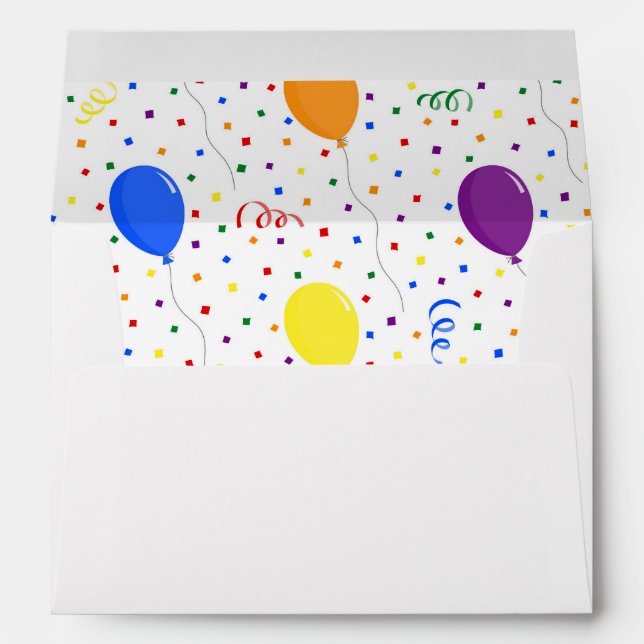 Birthday balloons rainbow confetti envelope (Back (Bottom))