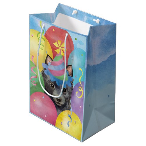 Birthday Balloons Schipperke Medium Gift Bag