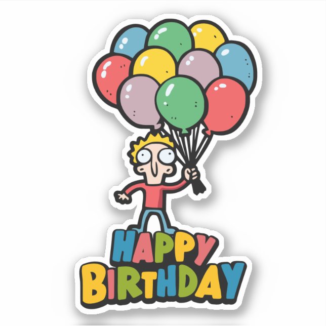 Birthday Balloons Sticker (Front)