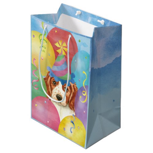 Birthday Balloons Welsh Springer Spaniel Medium Gift Bag