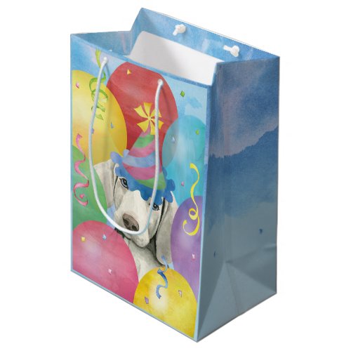 Birthday Balloons Wemaraner Medium Gift Bag