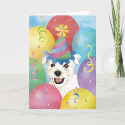 Birthday Balloons Westie Card