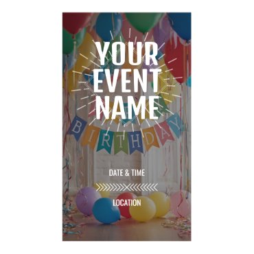 Birthday Banner and Balloon Party Celebration Digital Templates