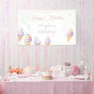 Birthday banner ice cream.