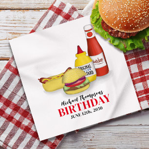 Birthday Barbeque Party BBQ Custom Dinner Paper Dinner Napkins