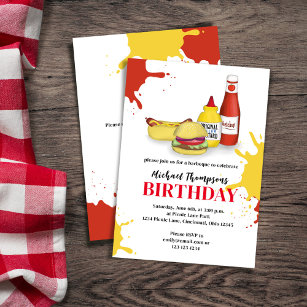 birthday Barbeque Party BBQ Invitation