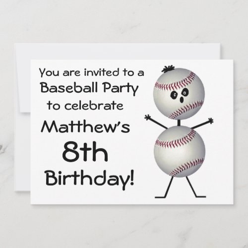 Birthday Baseball Party Invitation