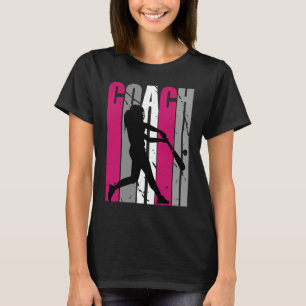 Birthday Baseball Pink Coach Womens Retro Daughter T-Shirt