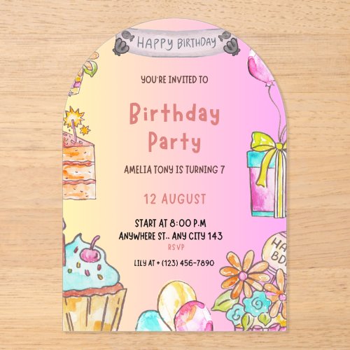 Birthday Bash Acrylic Invitations