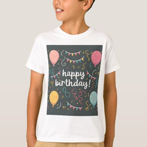 Birthday Bash Celebration Balloons and Confetti  T_Shirt