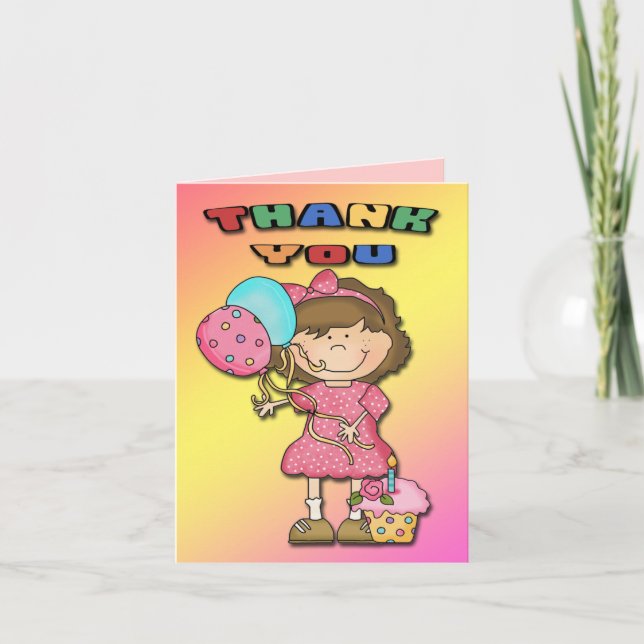 Birthday Bash Girl Thank You cards (Front)
