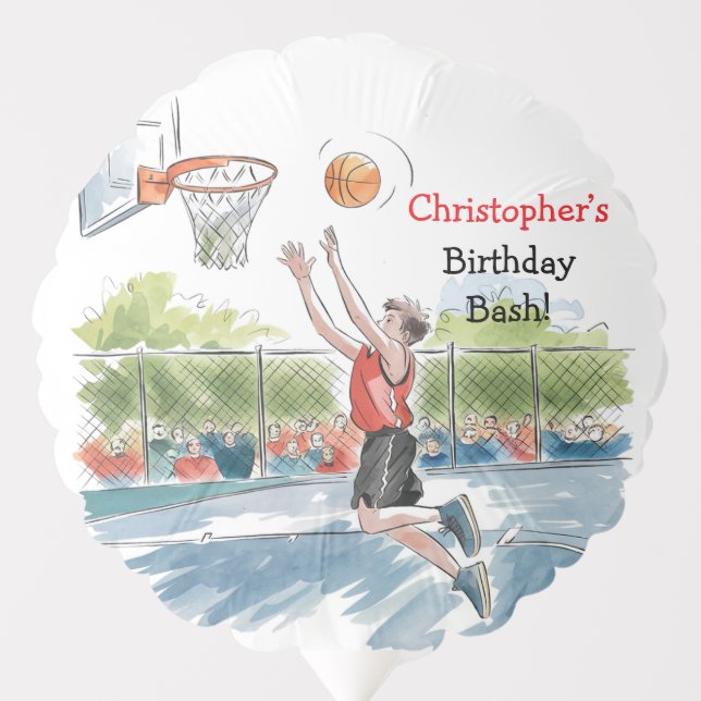 Birthday Bash: Hoops and Hype Balloon (Front)